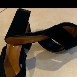 Black Velvet Slip-on Heels NWOT